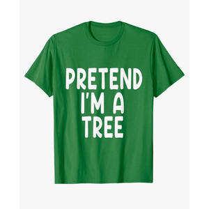 Pretend I'm A tree Funny Lazy Last Minute Halloween Costume T-Shirt Kids Kelli Green L