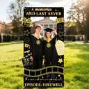 Graduation Decorations Class of 2026 Graduation Party Photo Booth Prop Black Gold Movie Background Congrats Grad Backdrop Banner for Middle High School College Party Decorations