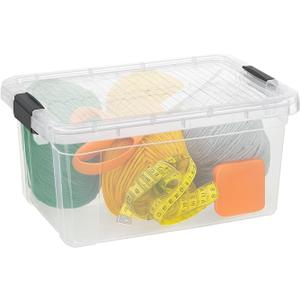 Superio Small Clear Storage Box with Lid, 6.6 Quart Plastic Container Bins for Organizing, Stackable Crates, BPA Free, Non Toxic, Odor Free, Organizers for Home, Office, School, and Dorm