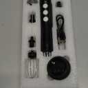 Rechargeable Milk Frother Handheld with 3 Detachable Stainless Steel Whisks, 3 Speed Adjustable Electric Whisk Foam Maker, Handheld Drink Mixer, Frother Wand for Coffee, with Storage and Charging Base (Black)