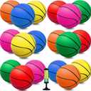 Oleitodh 18Pcs 5" Mini Basketball Balls Bulk Small Basketballs Set, PVC Small Basketball for Over The Door Hoop Games Party Favors Indoor Outdoor Play Adults Kids Pool Beach Colorful