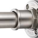 BRIOFOX Industrial Shower Curtain Rod - 2-in-1 Design Tension Curtain Rod - Rustproof Non-Slip 27 to 43 Inch 304 Stainless Steel, Brushed Nickel Window Curtain Rod