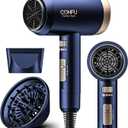 Hair Dryers for Women, CONFU Hair Dryer with Diffuser, Blow Dryers for Men, Hairdryer with Diffuser Attachment, Portable Lightweight Fast Drying Negative Ion Hairdryer for Home (Blue)