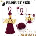 Daifunli 60 Pcs 2026 Mini Graduation Tassels for Craft 2.4inch Tassels Party Favors Mini Bookmark for Graduation Decor, Chocolates Decor, Keychain Making(Maroon)