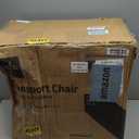 Medline Durable Folding Steel Transport Wheelchair with 12-Inch Wheels, 19-Inch Seat Width, Gray Frame, Microban, Teal Upholstery