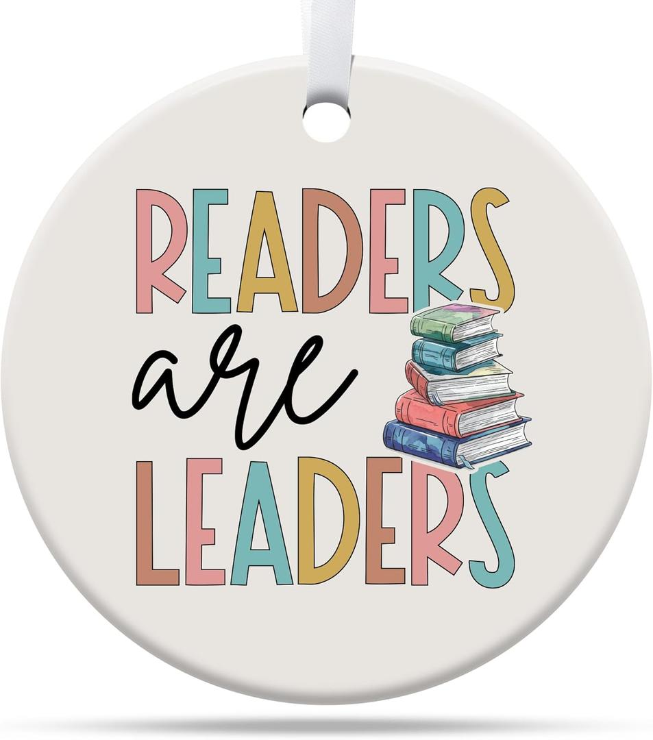 3 x Book Lovers Gifts, Book Ornament for Christmas Tree, Book Lover Christmas Ornaments, Ceramic Ornament (Book1)