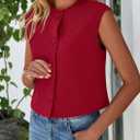 PRETTYGARDEN Women's Suit Vest Crop Tops Spring Summer Dressy Business Casual Work Office Clothes Trendy Blazer Waistcoat (M)