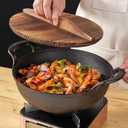 Cast Iron Wok with Handles, Grilling Wok, Use in the Oven, on the Stove, or on the Grill (8 inch)