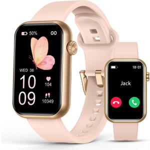 Smart Watch Fitness Tracker (Answer/Make Call), 24/7 Heart Rate Spo2 Blood Pressure Monitor Sleep Tracker, 114 Sports Modes Pedometer Calorie Step Tracker, Waterproof Activity Tracker for Women (Pink)