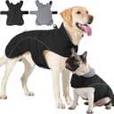HEYWEAN Dog Winter Coat - Waterproof Windproof Reflective Vest for Medium & Large Breeds Adjustable Warm FleeceLined Jacket with Magic Tape & D-Ring for Leash Cold Weather Apparel (Black, XXX-Large)
