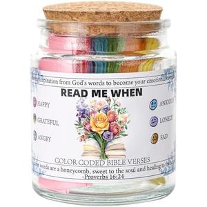 INCOK Christian Gift for Women Men, Read Me When Bible Verse Jar for Emotions and Feelings with Keychain, Graduation Gifts for Her, Birthday Gift for Women Men, Gifts for Easter Basket Stuffers
