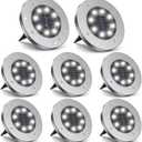 ZGWJ 8 Pack Solar Ground Lights,8 LED Upgraded Outdoor Garden Lights Landscape Lighting for Lawn Pathway Yard Deck Patio Walkway White