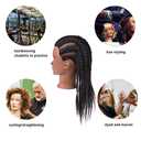 16 Inch 100% Real Hair Mannequin Head Training Head Manikin Cosmetology Doll Head for Hairdresser Practice Braiding Hair Styling with Clamp stand