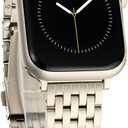 Seven-link Watch Band for Apple Watch Series 11, 10, 9, 8, 7, 6, 5, 4, 3, 2, 1 and SE 3/2/1 for Women, Dressy Stainless Steel Metal Band for Apple Watch 40mm 41mm 42mm 38mm 44mm 45mm 46mm for iWatch