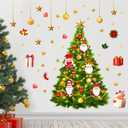 Kiddale Christmas Wall Decals,Removalble Santa Claus Christmas Tree Wall Stickers for DIY Home Dcor
