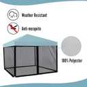 Mosquito Netting for 10'x10' Pop up Canopy Tent or Gazebo,Zipper Screen Sidewalls for Outdoor Garden Patio Gazebo(Mosquito Net Only, Black)