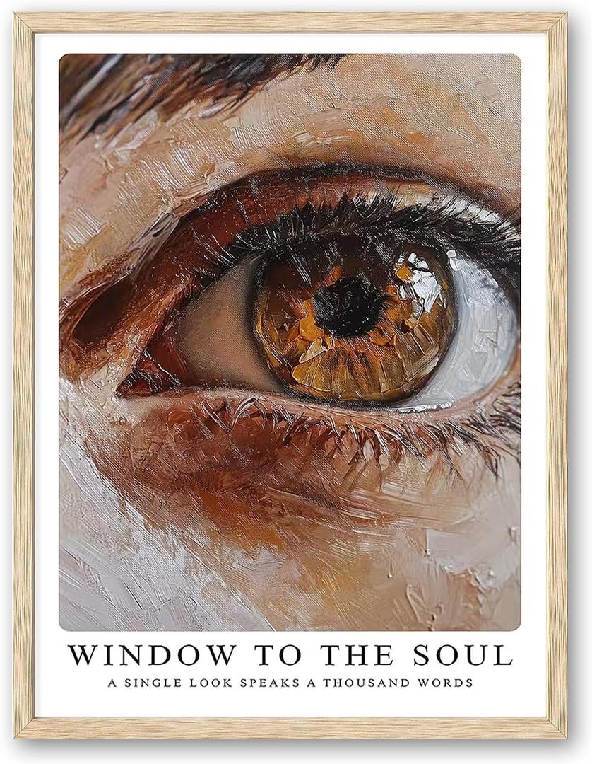 Orvannaatr abstract wall art Oak Frame Art Wall Painting, 8x10-Inch Realistic Style Hanging Picture Eye artwork Canvas Printed Matter, bedroom For Living Room