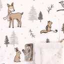 Hudson Baby Unisex Baby Plush Mink and Sherpa Blanket, Winter Forest, One Size