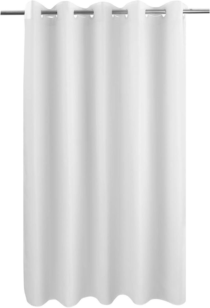 River Dream Extra Long Shower Curtain No Hooks or Liner Needed - Soft Microfiber 84" Long Fabric Shower Curtain Liner Set, Machine Washable & Water Repellent, White (71"W x 86"L (Pack of 1))