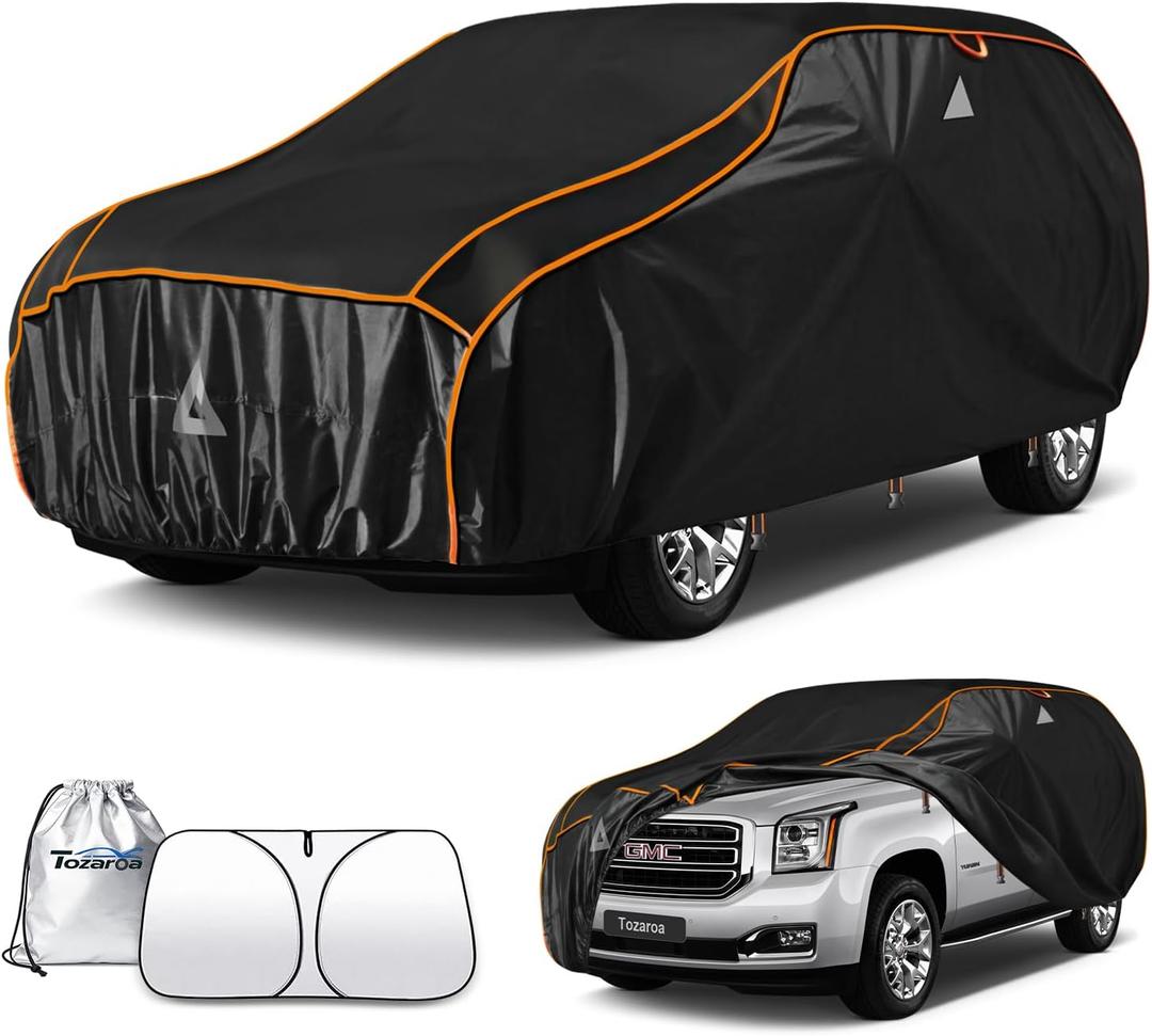 Hail Protector Car Cover for SUV(Length:201"-234") + Gift Windshield Sunshade, Multi-Layered EVA Hail Proof Car Cover, Padded Car Hail Protector Escalade ESV,Tahoe,Suburban, Yukon XL, etc.