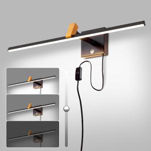24" Plug in Bathroom Vanity Light Picture Light Vanity Lights Bar | Matte Black,LED,3CCT,Touch Dimming,Rotatable,Over Sinks,Hardwired,for Bedroom,Mirror,Cabinet/Gallery/Display/Poster