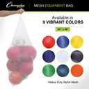 Champion Sports Mesh Sports Equipment Bag- Blue, 24" x 48"- Multipurpose, Nylon Drawstring Bag w/Lock and ID Tag, for Sports Equipment, Balls, Swimming Gear - Breathable Stuff Sack