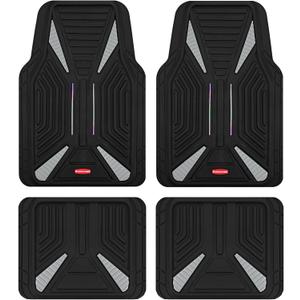 Rubbermaid Car Mat Full Set, Universal Trim-to-Fit Heavy-Duty Car Floor Mats  4-Piece Set for All Weather Protection  Durable Rubber Mat for Cars, Trucks, SUVs & Vans-Gray