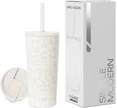 Simple Modern Insulated Tumbler with Lid and Straw | Iced Coffee Cup Reusable Stainless Steel Water Bottle Travel Mug | Gifts for Women Men Her Him | Classic Collection | 24oz | Cream Leopard Simple Modern Insulated Tumbler with Lid and Straw | Iced Coffee Cup Reusable Stainless Steel Water Bottle Travel Mug | Gifts for Women Men Her Him | Classic Collection | 24oz | Cream Leopard