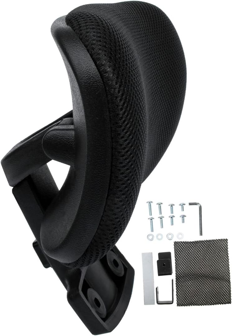 Ergonomic Computer Chair Headrest Adjustable Lift Head Cushion for Office Chairs Breathable Mesh Easy Installation Compatible Neck Pillow for Back Support and Comfort