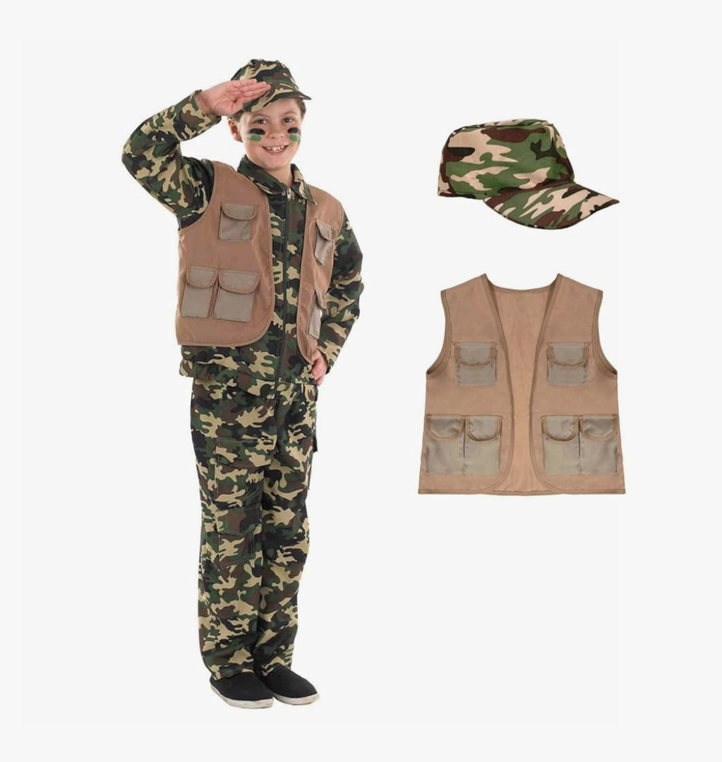 fun shack Boys Army Costume, Kids Military Costume, Boys Camo Costume, Soldier Costume for Kids, Boys Army Uniform S