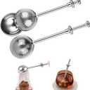 2pcs Stainless Steel Loose Tea Leaf Steeper&Sugar Shaker Duster Sifter 2 in 1, tea ball for loose leaf tea,tea strainers One-Hand Operated Spring-Loaded