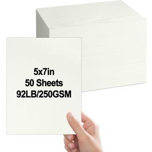 party greeting 5x7 Linen Paper Textured Cardstock Heavyweight Textured Index Cards Printable Linen Cardstock 92lb Cover for Printing Wedding Baby Shower Invitation Greeting Postcards 50 Pcs(Cream)