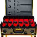 MANE TAME Barber Case - VIP Mobile Barber Station- Gold - Includes (2) Bluetooth Speakers, Combination Locks, with Removeable/Adjustable Legs