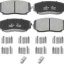 HZ1258 Blue Ceramic Disc Brake Pad Set With Hardware - Compatible With Select Ford Edge; Lincoln MKX; Mazda CX-7, CX-9; FRONT