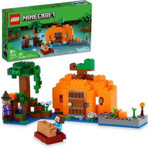 LEGO Minecraft The Pumpkin Farm - Building Toy for Kids Age 8+ - Toy for Boys, Girls, & Gamers W/Steve Minifigure, Witch, & More - 21248