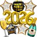 Happy New Years Eve Party Supplies 2026, 11 Pcs Foil Balloon New Years Decorations Set
