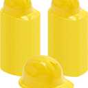 Haysandy 100 Pcs Yellow Construction Hats Bulk Plastic Construction Party Hats Soft Worker Caps for Boys and Girls Toddler