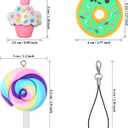 Hicarer 60 Pieces Candyland Christmas Tree Decorations Xmas Candy Lollipop Cupcake Pendants Donut Hanging Ornaments Polymer Clay Candy Themed Decor with Lobster Clasps DIY Pendants Accessories