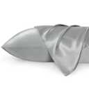 Bedsure Satin Pillow Case Queen Size 2 Pack, Similar to Silk Pillow Cases, Silky Pillowcase Covers for Hair and Skin with Envelope Closure, Gifts for Women Men, Grey, 20x30 Inches
