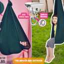 Sensory Swing for Kids with 360° Swivel Hook, Saggy-Resistant Double-Layer Fabric Indoor/Outdoor Cocoon Therapy Swing for Autism, Yoga & Play