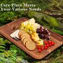 16" x 10" Rectangle Serving Trays Wooden Charcuterie Boards Rectangular Large Serving Platters for Cookie, Snack, Appetizer, Dessert, Party Food Dish Acacia Wood Kitchen Platter Tray Cheese Board