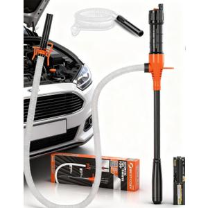 Portable Fuel Transfer Pump with 47" Hose-High Flow Hand Fuel Pump, Battery Powered Siphon Pump for Gasoline Mechanical Fuel Pumps Universal Fit for Gasoline, Vehicles, Fuel,Water TransferAmber