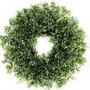 26'' Large Boxwood Wreath for Front Door, Window - Artificial Boxwood Leaves Greenery Outdoor Wreath for Wedding Farmhouse Porch Wall Room Home Decor