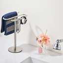 Brushed Nickel Hand Towel Holder Stand, Free-Standing Towel Rack, SUS304 Stainless Steel Towel Bar Rack Stand, Tower Bar for Bathroom Kitchen Vanity Countertop