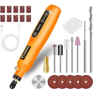 Saker Mini Rotary Tool Kit, Cordless Rotary Tool, 5-Speed, Multi-Purpose 3.7V Power Rotary Tools Kit For Engraving,Sanding, Grinding, Polishing, Carving, Etching, Diy Crafting