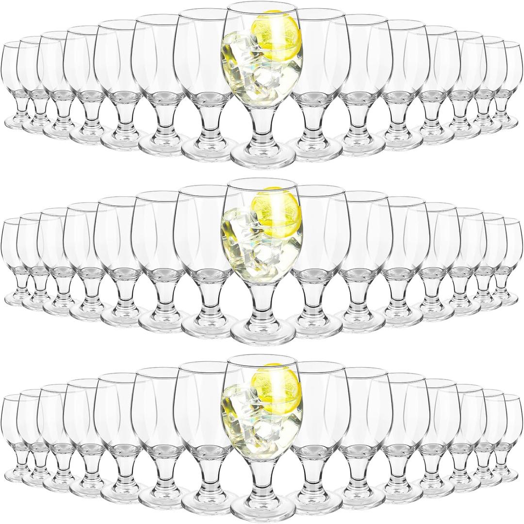 Patelai Set of 43 Water Goblet, 13.5 oz Clear Drinking Glasses Bulk Dishwasher Safe, Stemmed Water Glass for Juice Wine Beer Tea Sangria Cold Beverages, Reusable Glassware for Home Party Restaurant