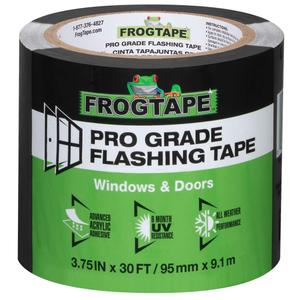 FrogTape Pro Grade Flashing Tape for Windows & Doors, 3.75 Inch Width - 30 Foot Roll, All Weather & UV Resistant Flashing Tape with Advanced Acrylic Adhesive - 10 mils - Black