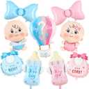 Gender Reveal Decoration Set - Includes Boy or Girl Baby Shower Foil Balloon for Boy or Girl Baby Shower Party Decoration 9 Pcs