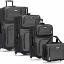 Travel Select Amsterdam Softside Expandable Luggage with Rolling Wheels, Gray, 4-Piece Set (15/21/25/29)