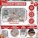 Dunzy 2 Pcs Christmas Welcome Mat Outdoor Reindeer Doormat 17x30 & Black White Plaid Entrance Rug 28x43 Non Slip Floor Mat Layered for Indoor Outside Xmas Elk Home Front Door Porch Entryway Decor (Let It Snow)